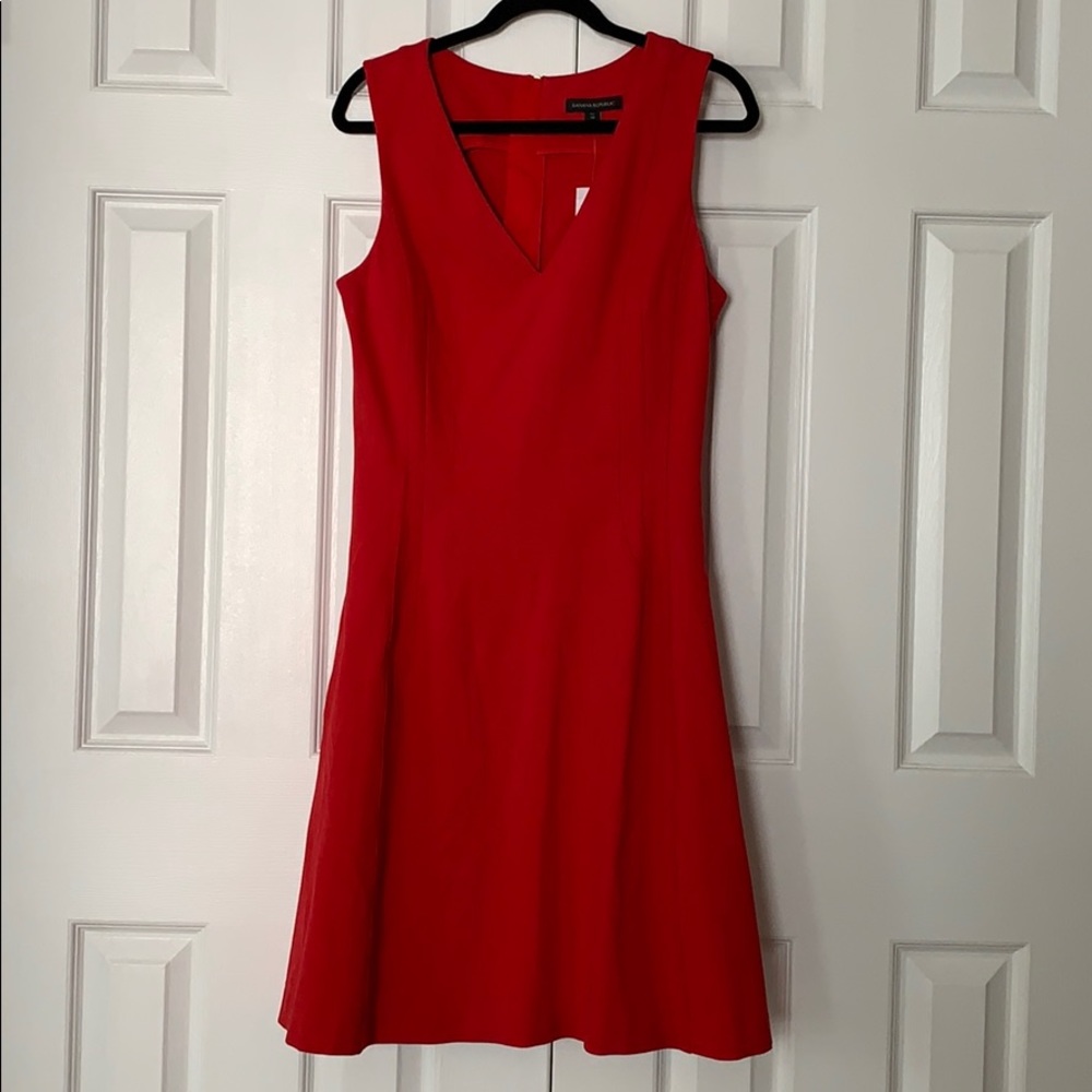 New Red A-Line Dress w/Pockets on Side Seam